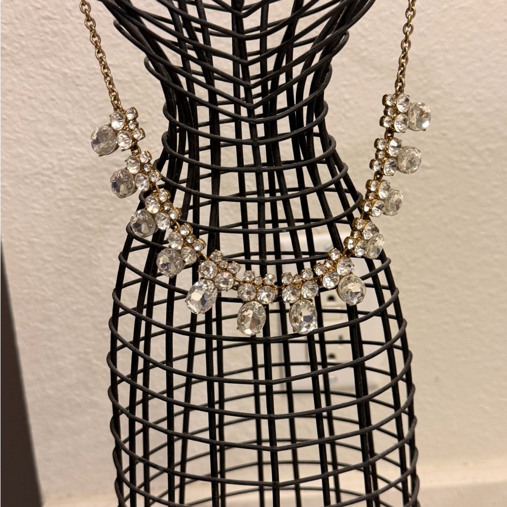 J.Crew Crystal Drop Necklace with Gold Chain